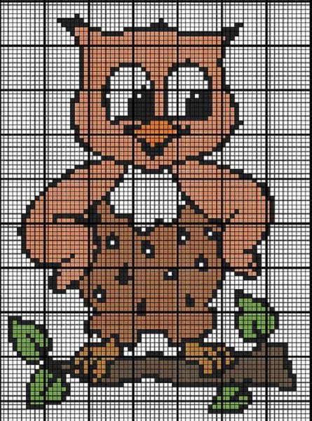 Схема ажурной вязки на спицах листочками