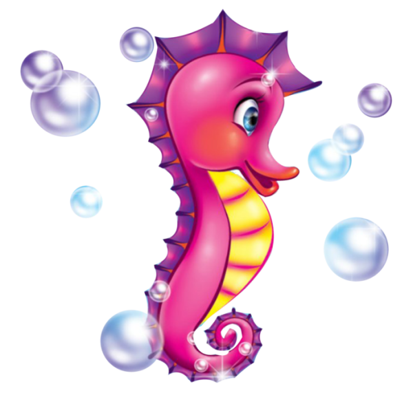 Морской конек акварель