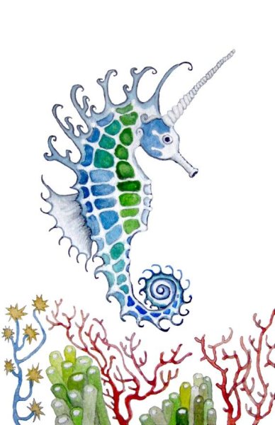 Морской конек раскраска