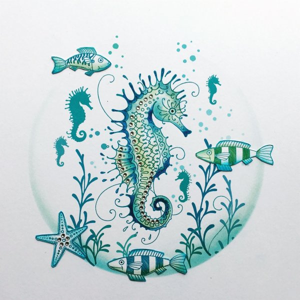 Милый морской конек рисунок