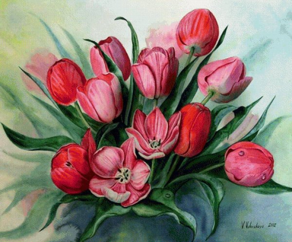 Тюльпаны пастелью