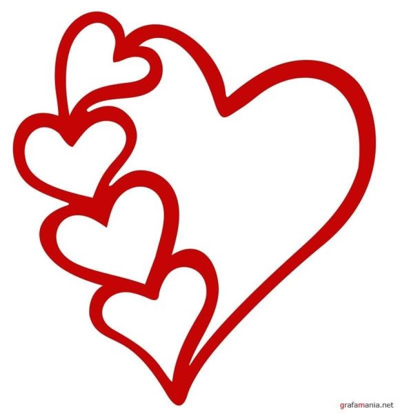 Сердечко красивое контур