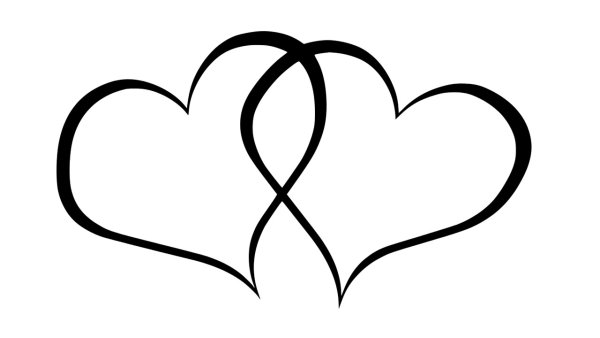 Сердце белый контур