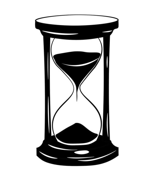Песочные часы черно белые