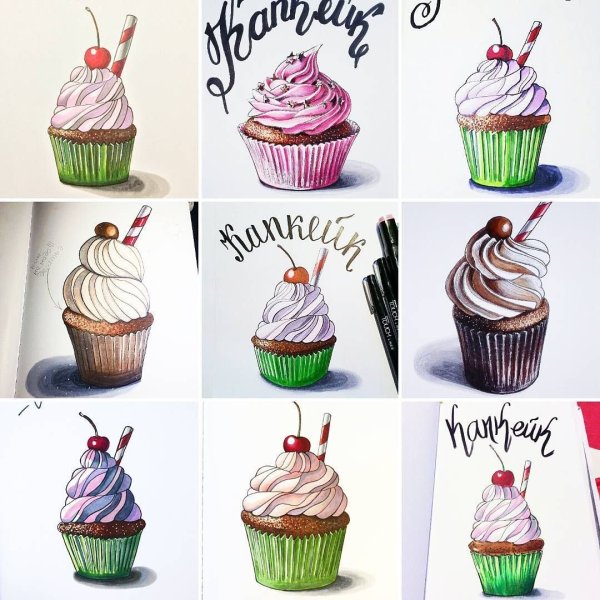 Пирожное. Раскраска