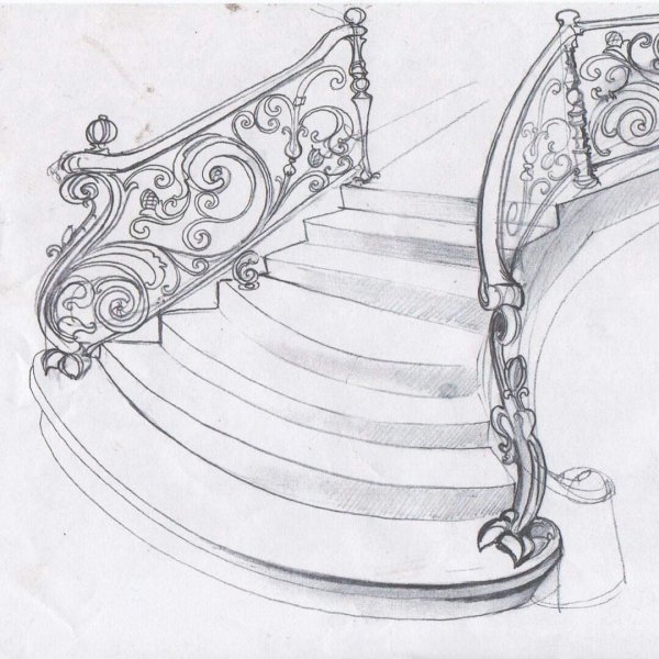 Зарисовки архитектуры лестница