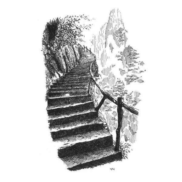 Лестница тату эскиз