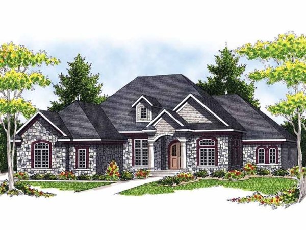 Фасад одноэтажного дома в винтажном стиле