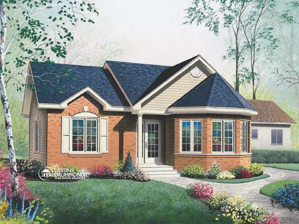 Красивый одноэтажный домик нарисованный