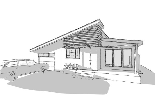 Эскиз одноэтажного здания