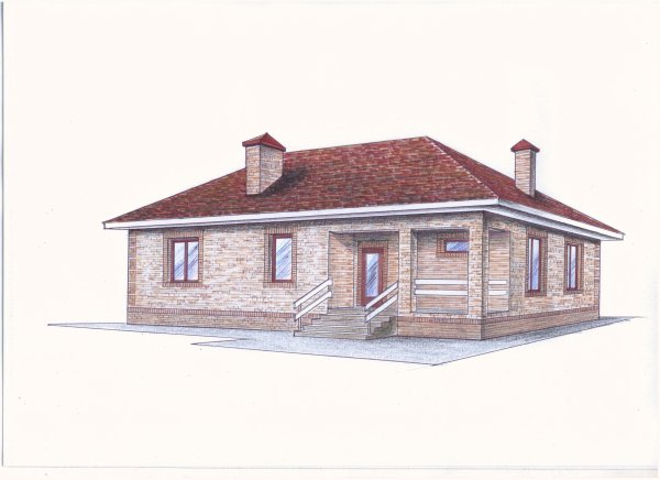 Одноэтажный дом Эскизный проект