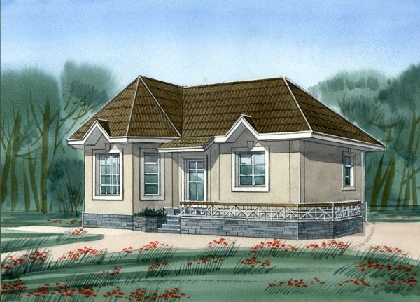 Артикул код-72 одноэтажный дом с эркером (площадью 126 м2) all-