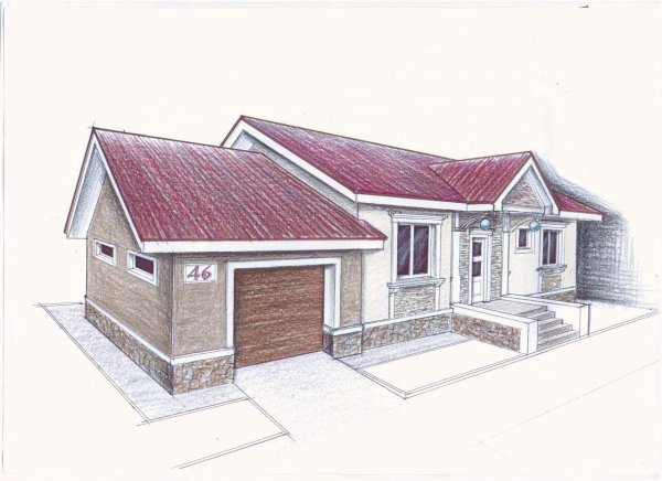 Индивидуальный одноэтажный жилой дом