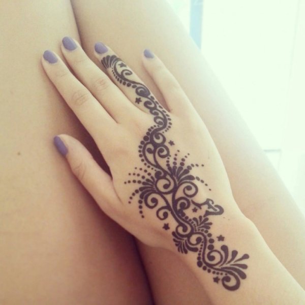 Мехенди стопа Лотос