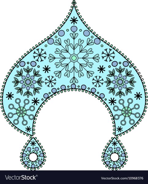 Кокошник Снегурочки контур