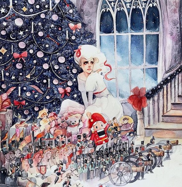 Новогодняя открытка Щелкунчик