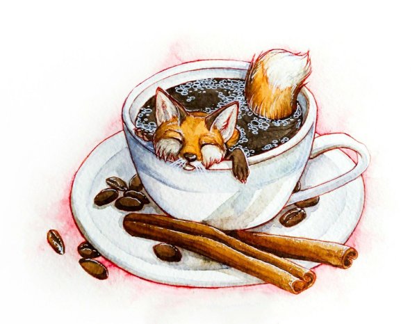 Котики и чашечка иллюстрации