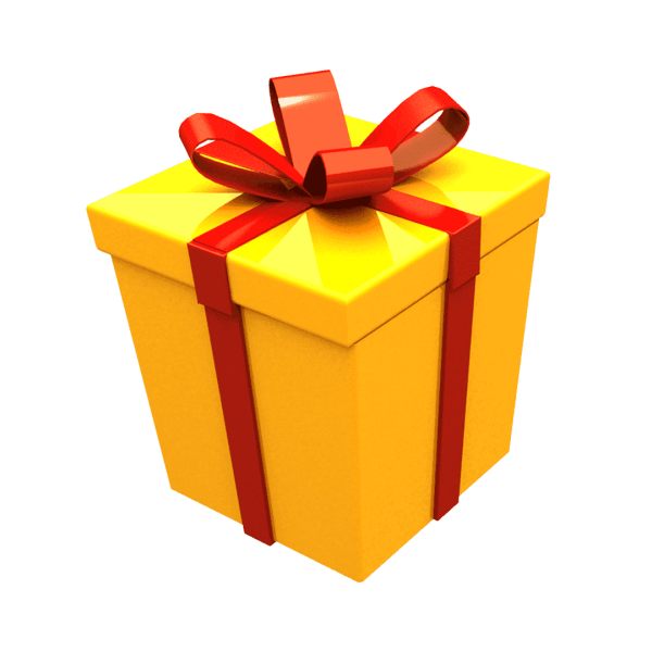 Красная коробка с золотым бантом