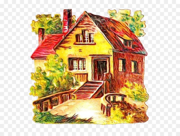 Уютный домик на белом фоне