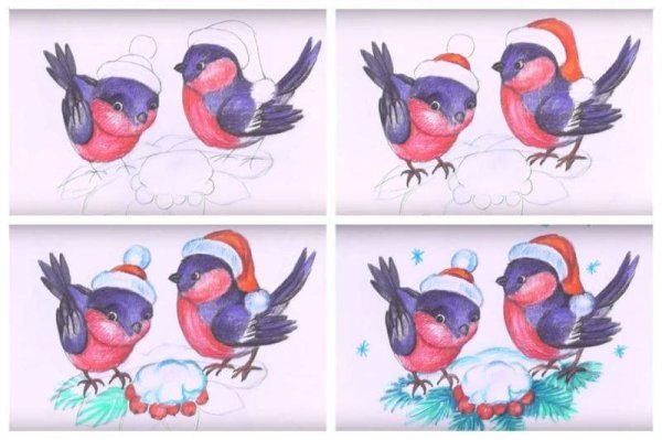 Снегирь живопись Мария Павлова