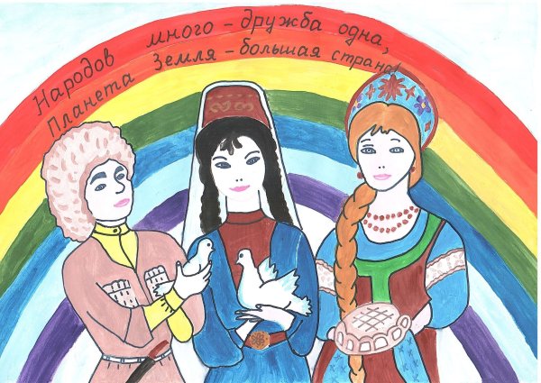 Рисунок на тему Дружба народов