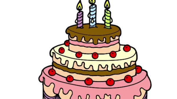 Рисунок торта на день рождения