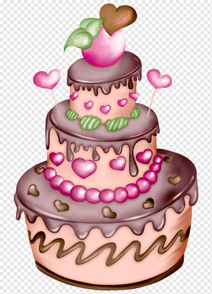 Мультяшный тортик на прозрачном фоне