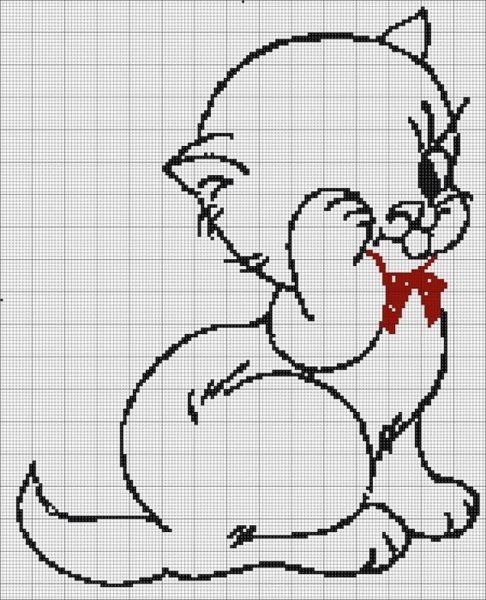 Монохромная вышивка крестом