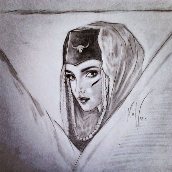 Армянская девушка рисунок