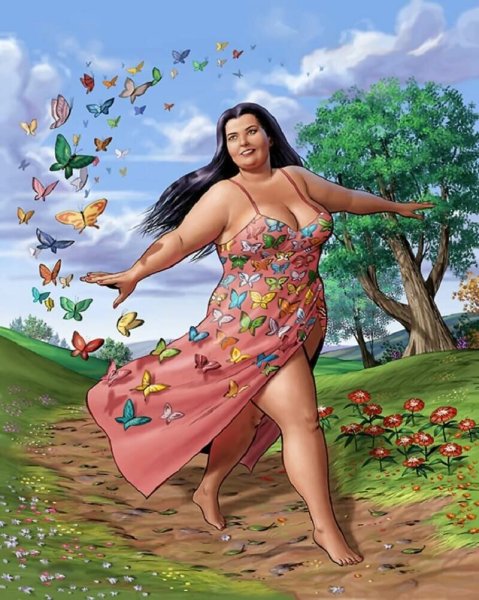 Рисунки красивых полных женщин