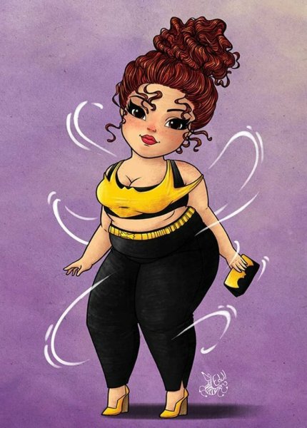 Арты полных девушек