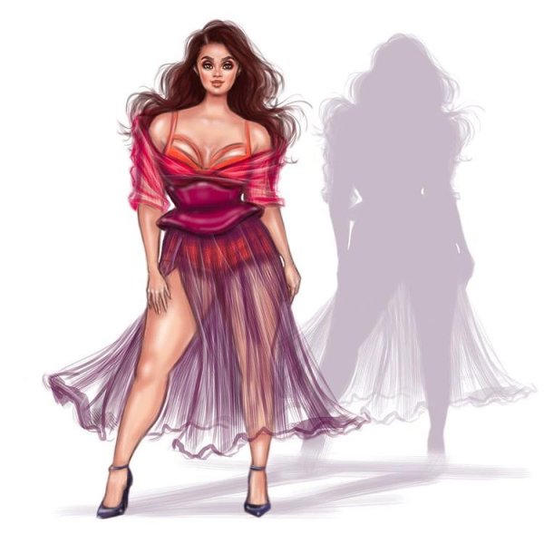 Арты полных девушек