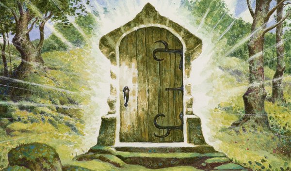 Акварельный скетч дверь