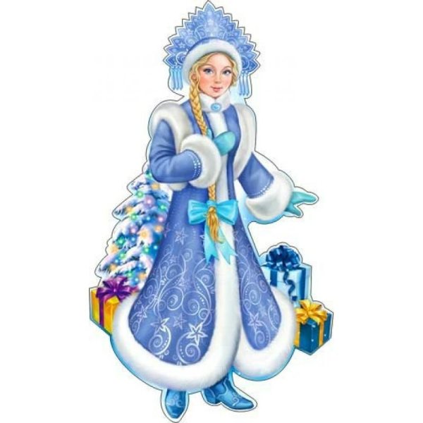 Снегурочка на белом фоне