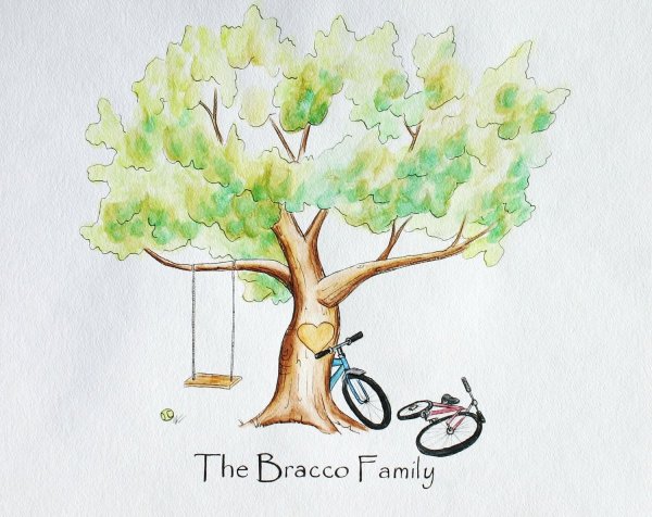 Семейное дерево акварелью