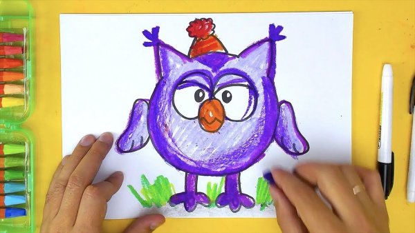 Рисуем Совунью из смешариков поэтапно