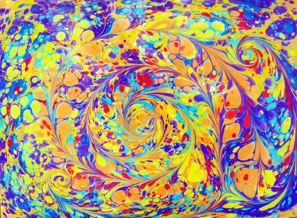 Аленький цветочек в технике эбру