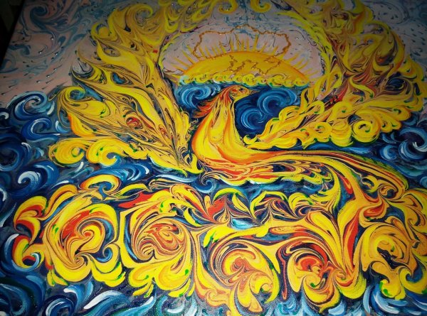 Рисование на воде эбру