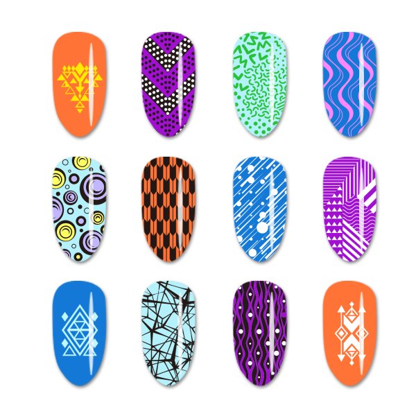 Накладные ногти с узорами