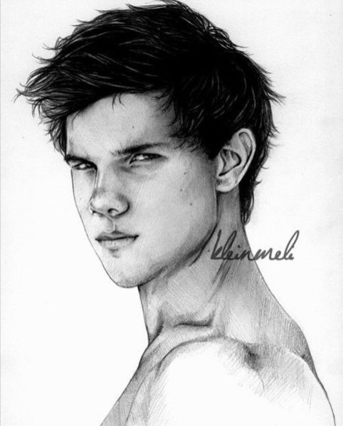 Тейлор Лотнер портрет карандашом