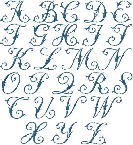 Шрифт с вензелями