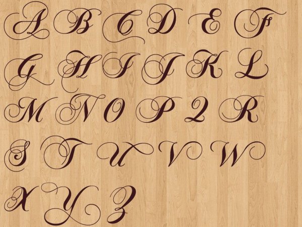 Каллиграфия копперплейт алфавит
