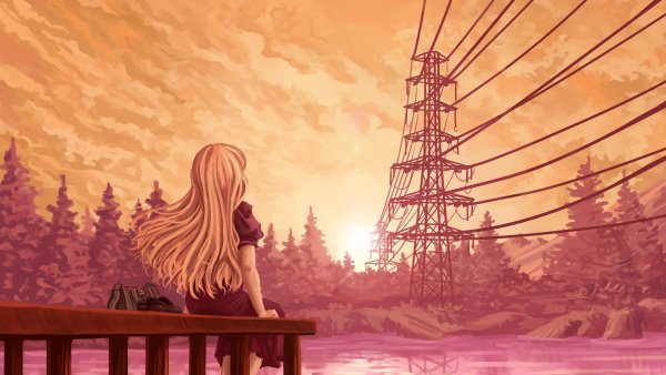 Пейзаж в стиле аниме