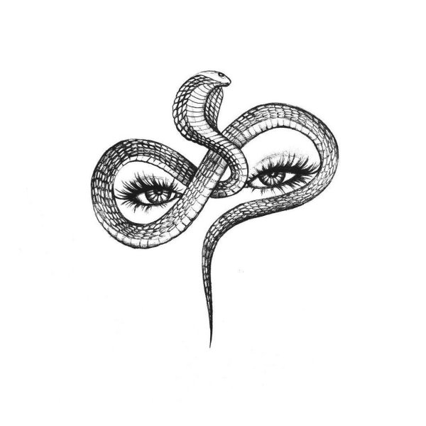 Тату змея маленькая эскиз