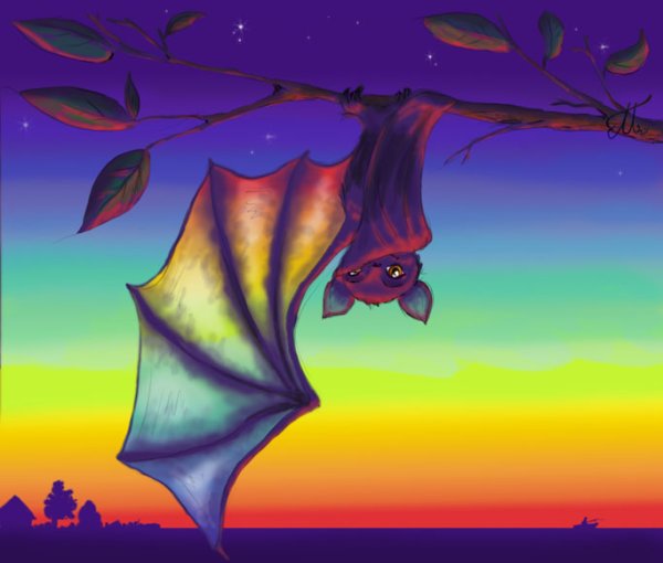 Пейзаж с летучей мышью