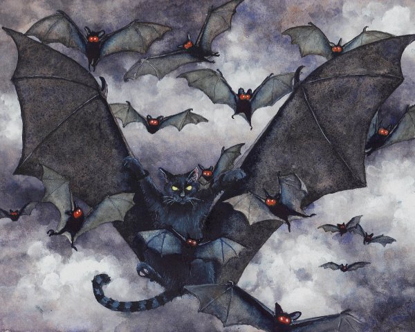 Страшная летучая мышь арт