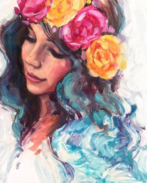 Девушка акварель