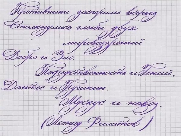Каллиграфический почерк 19 века