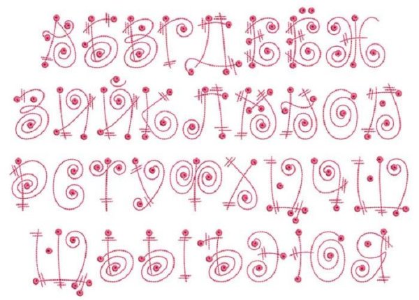 Буквы с завитками