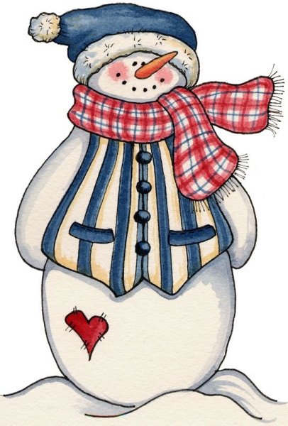 Снеговик рисунок